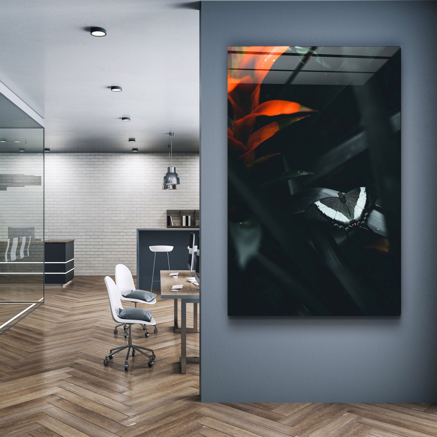 Black Butterfly - Designer's Collection Glass Wall Art