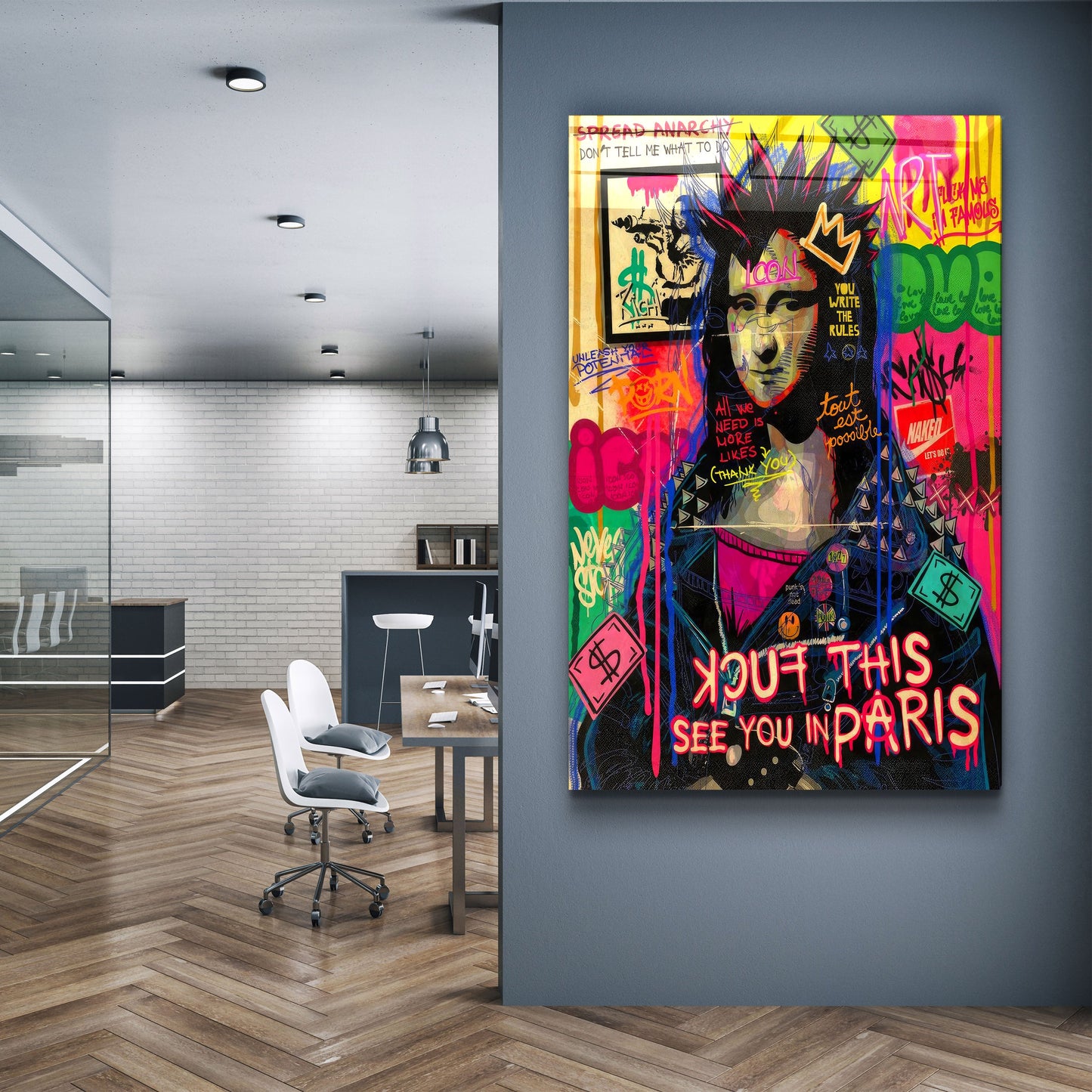 Hey Mona - Designer's Collection Glass Wall Art
