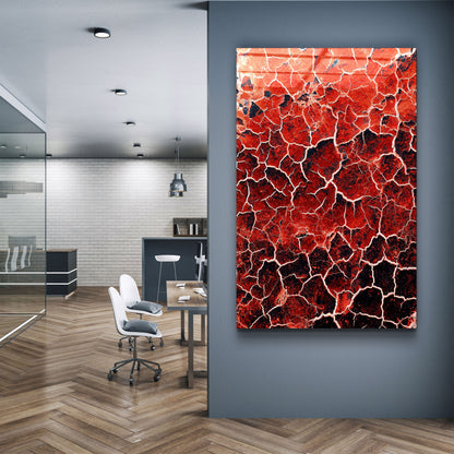 Red Crack - Designer's Collection Glass Wall Art