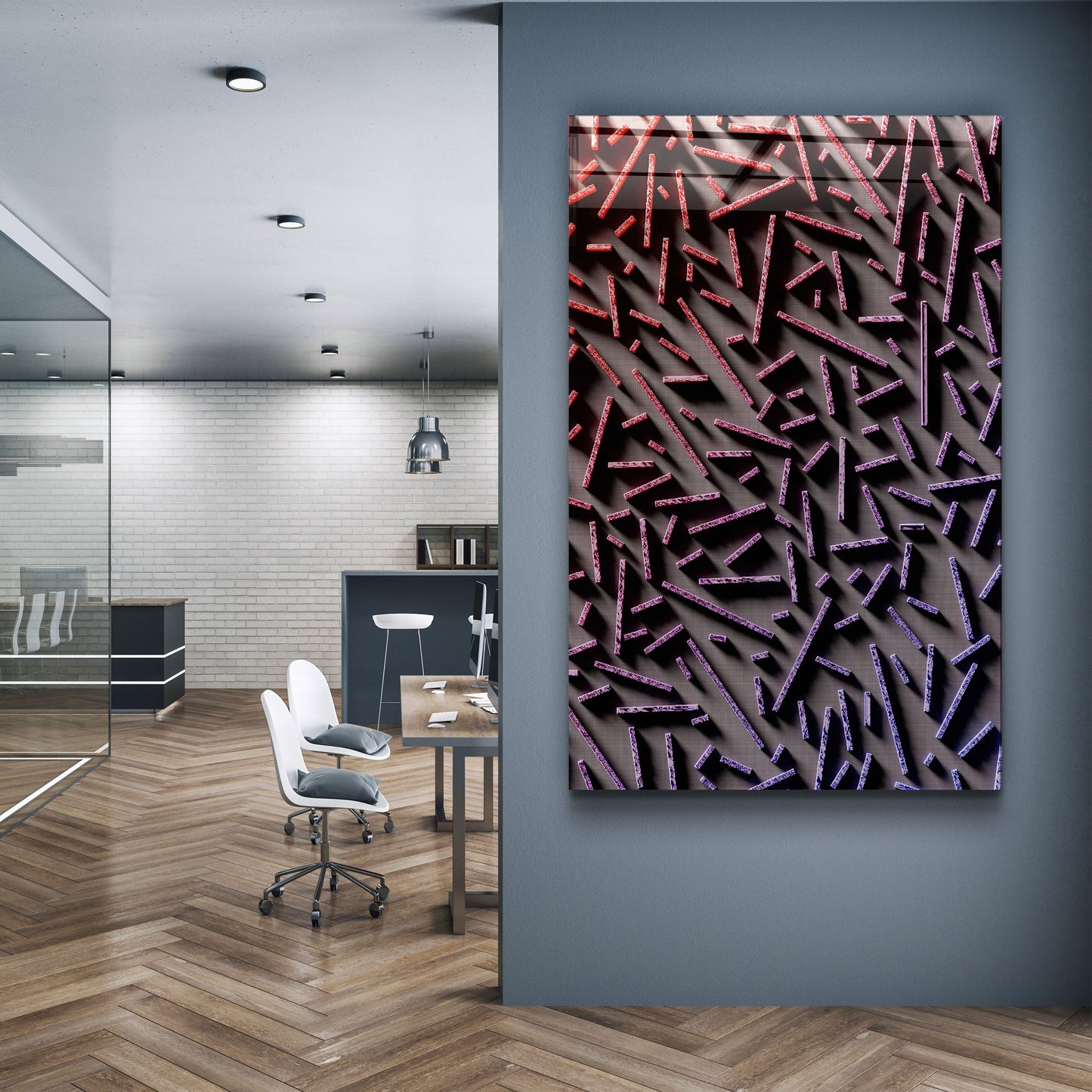 Pixel Sticks - Designer's Collection Glass Wall Art