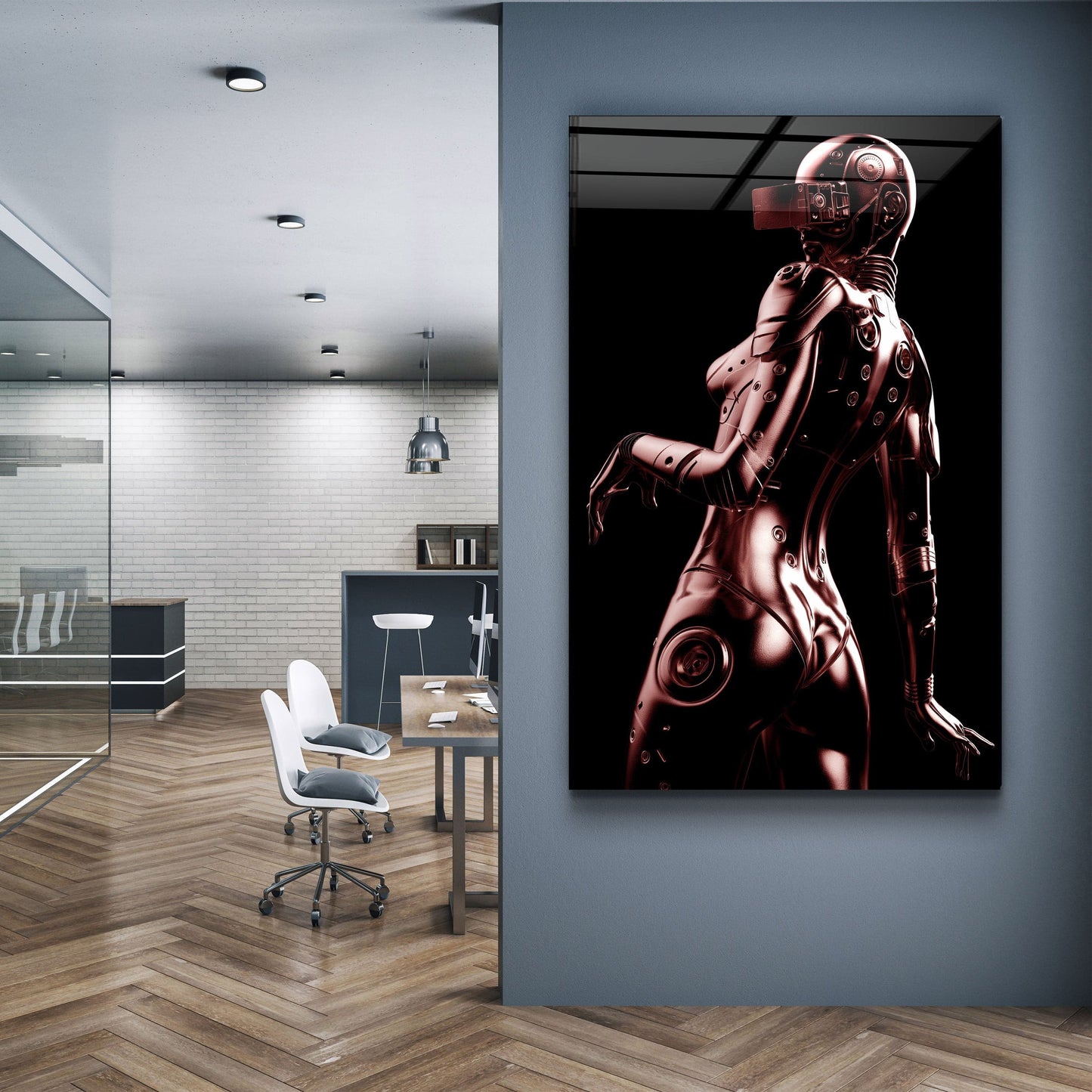 Robo Girl Bronze - Designer's Collection Glass Wall Art