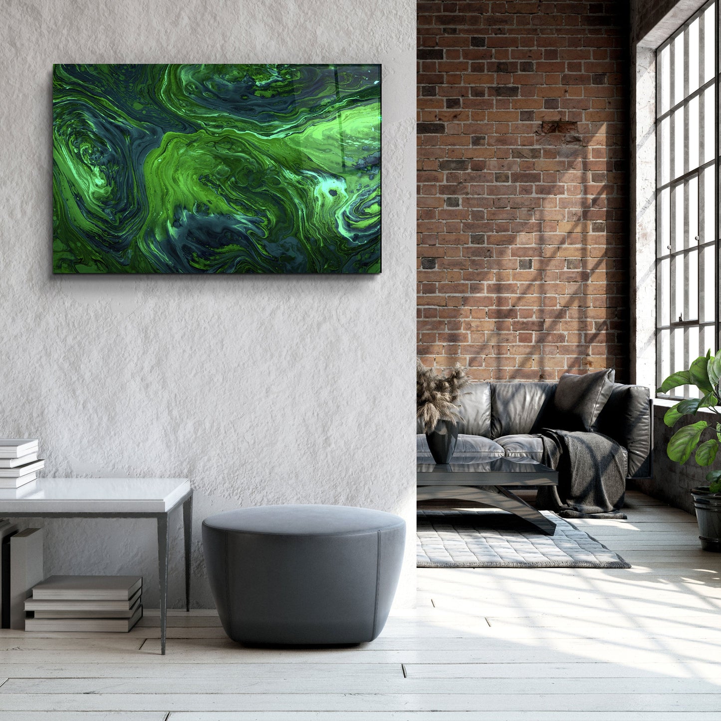 Lava Pattern - Green - Designer's Collection Glass Wall Art