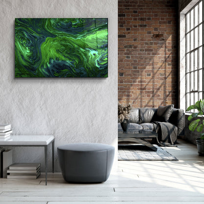 Lava Pattern - Green - Designer's Collection Glass Wall Art