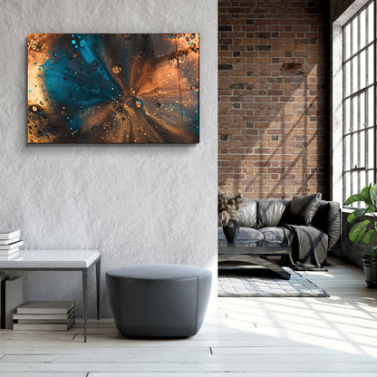 Bronze and Blue - Designer's Collection Glass Wall Art