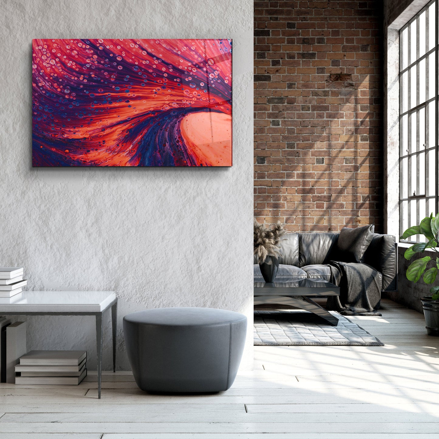 Dusty Drops Red - Designer's Collection Glass Wall Art