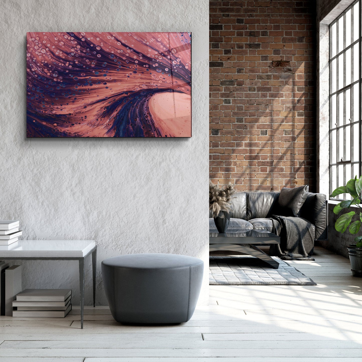 Dusty Drops Light Brown - Designer's Collection Glass Wall Art