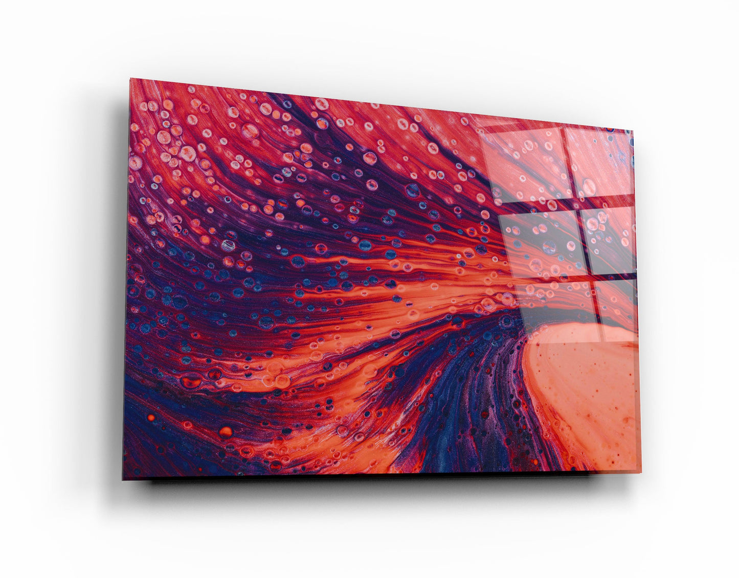 Dusty Drops Red - Designer's Collection Glass Wall Art