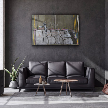 Banksy - Draw the Raised Bridge - Designer's Collection Glass Wall Art