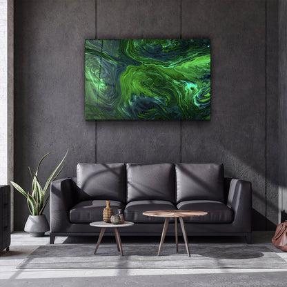 Lava Pattern - Green - Designer's Collection Glass Wall Art