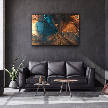 Bronze and Blue - Designer's Collection Glass Wall Art