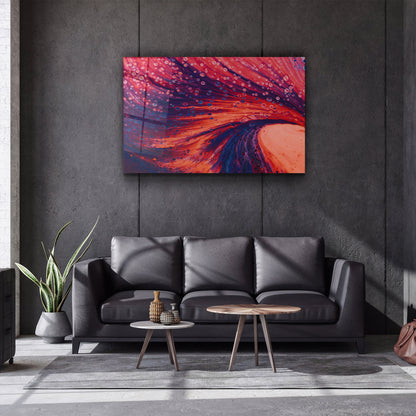 Dusty Drops Red - Designer's Collection Glass Wall Art