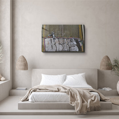 Banksy - Draw the Raised Bridge - Designer's Collection Glass Wall Art