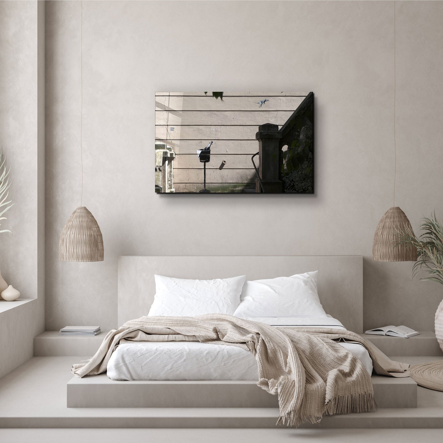 Banksy - Champagne and Mouse - Designer's Collection Glass Wall Art
