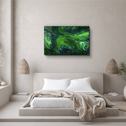 Lava Pattern - Green - Designer's Collection Glass Wall Art
