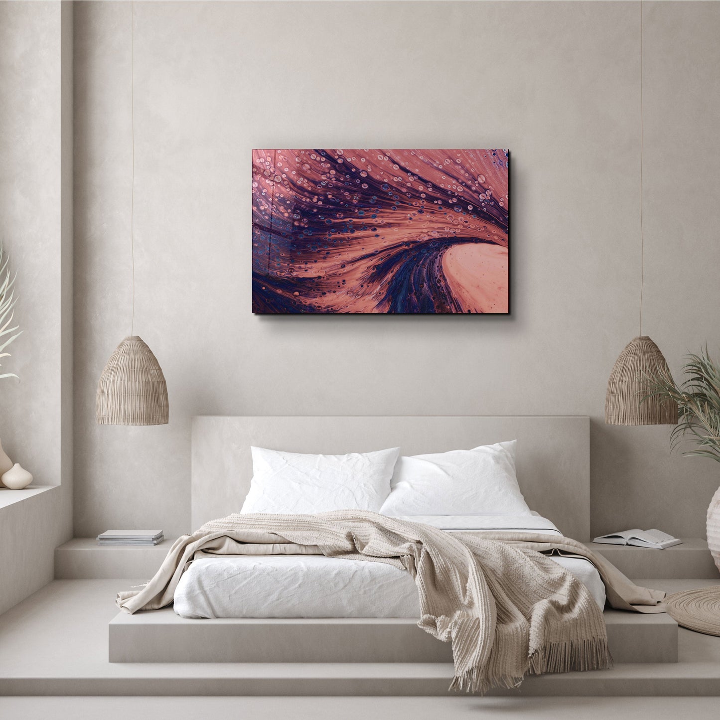 Dusty Drops Light Brown - Designer's Collection Glass Wall Art