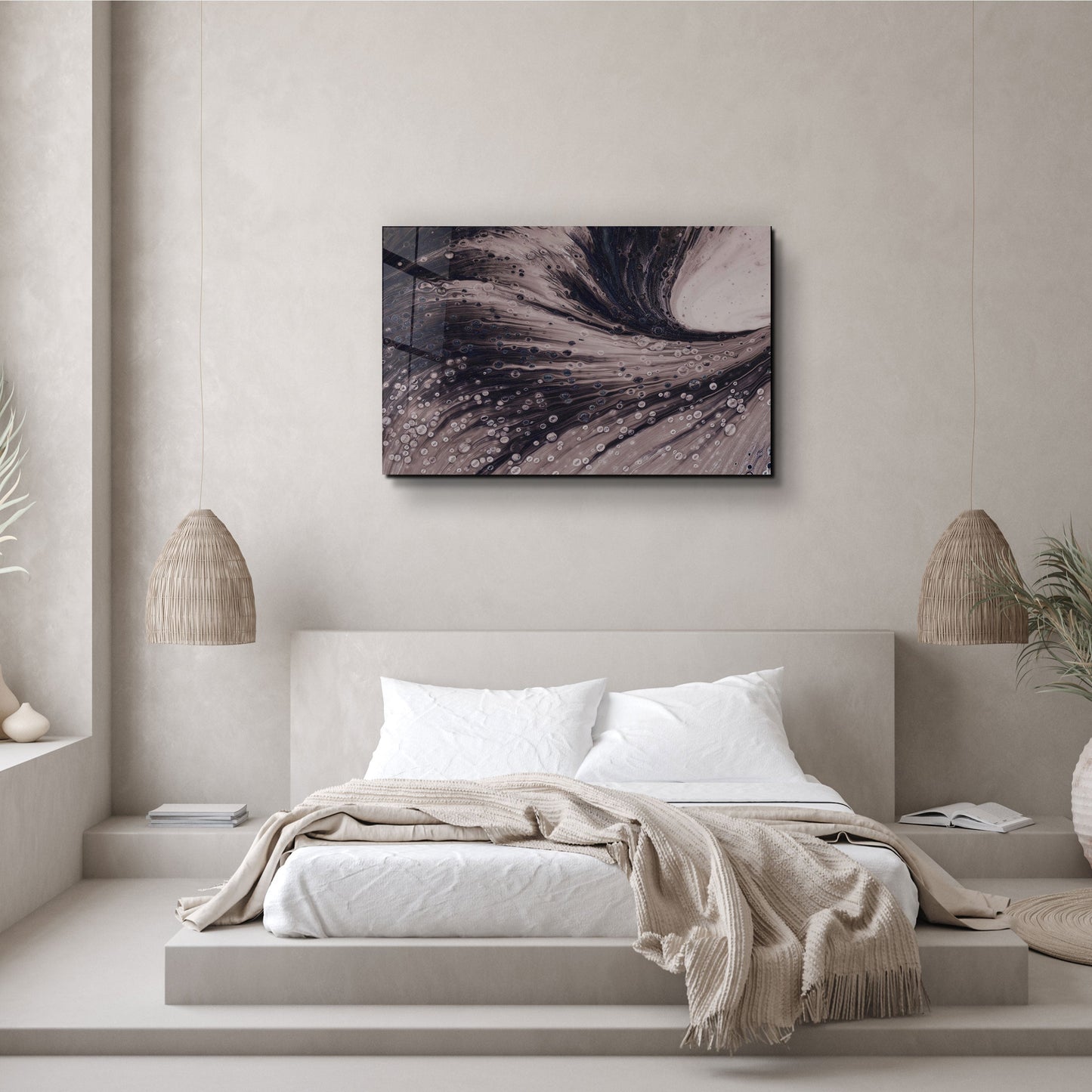 Dusty Drops Gray - Designer's Collection Glass Wall Art