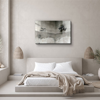 Banksy - What Are You Looking At? - Designer's Collection Glass Wall Art