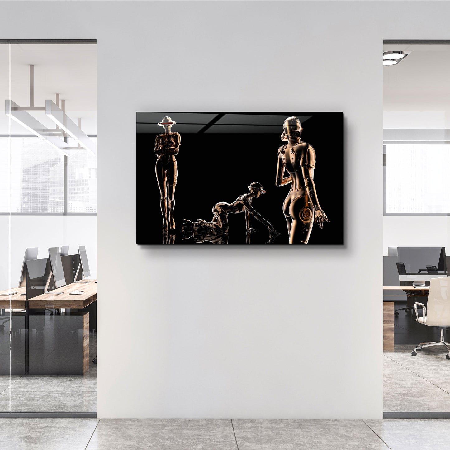 RoboGirlz - Designer's Collection Glass Wall Art