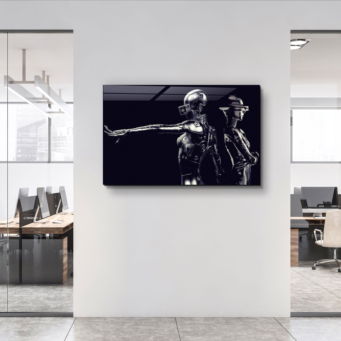 RoboGirlz2 - Designer's Collection Glass Wall Art
