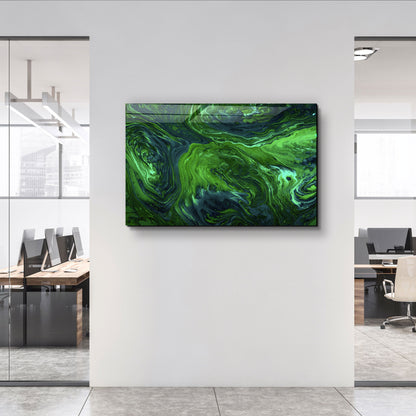 Lava Pattern - Green - Designer's Collection Glass Wall Art