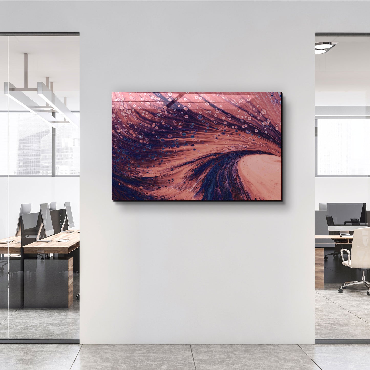 Dusty Drops Light Brown - Designer's Collection Glass Wall Art