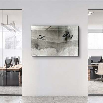 Banksy - What Are You Looking At? - Designer's Collection Glass Wall Art