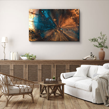 Bronze and Blue - Designer's Collection Glass Wall Art