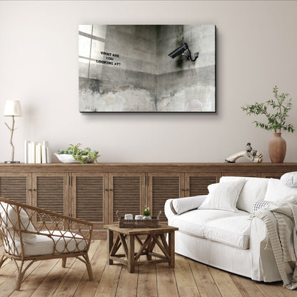 Banksy - What Are You Looking At? - Designer's Collection Glass Wall Art
